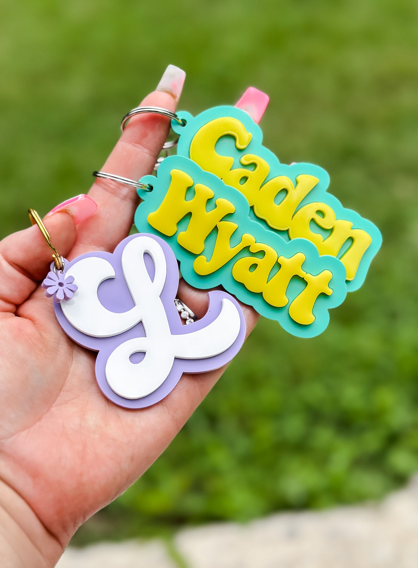 Acrylic name bag tag