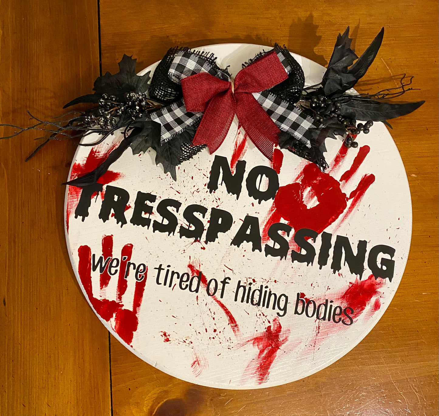 No trespassing door hanger