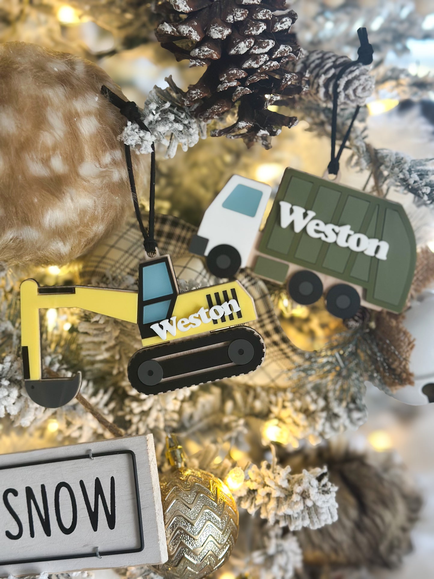 Heavy equipment ornaments