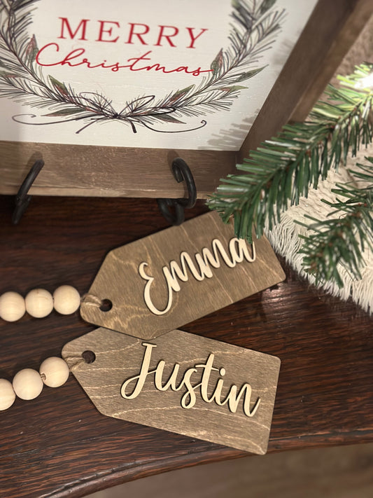 Stocking tag with beads