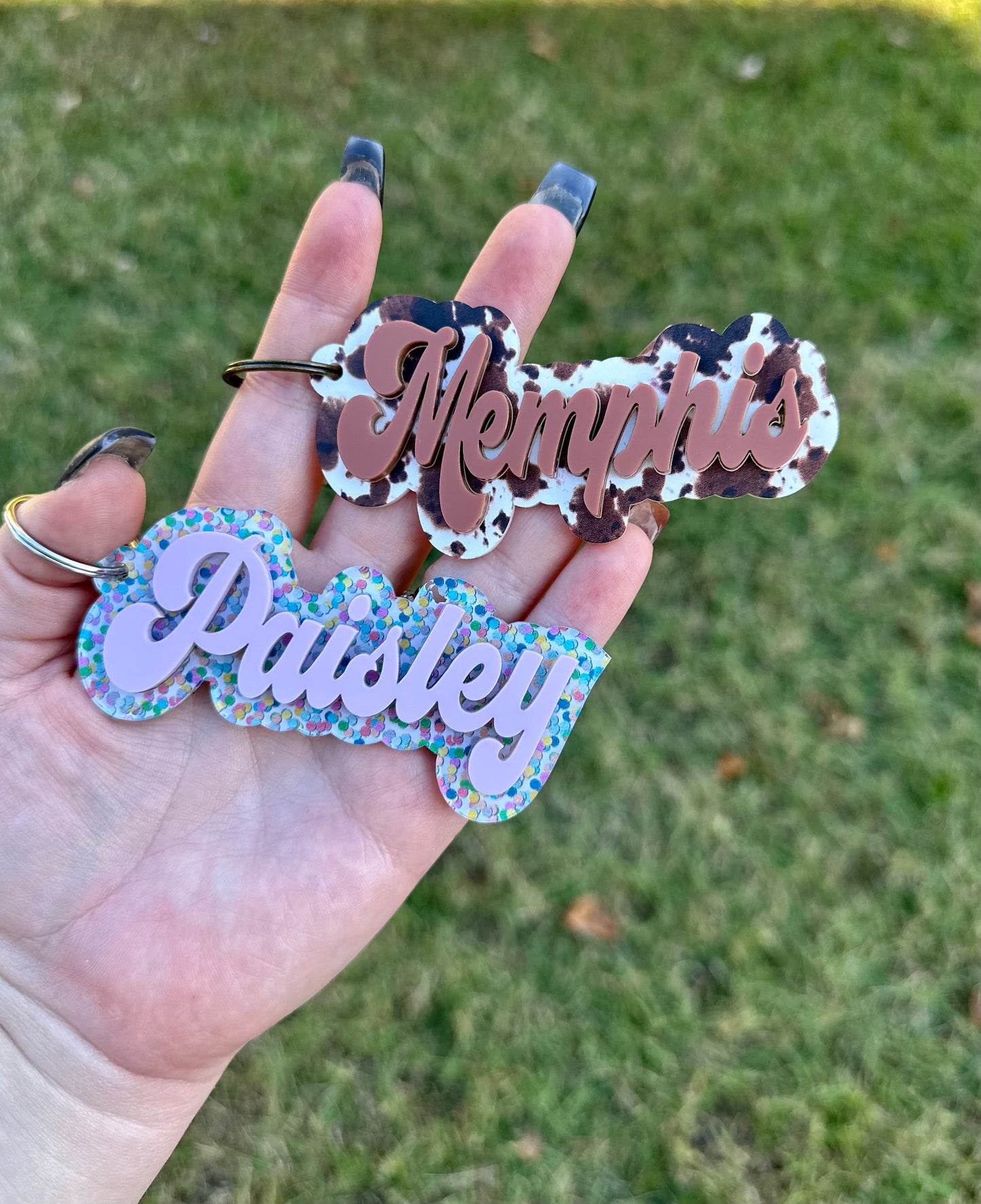 Acrylic name bag tag