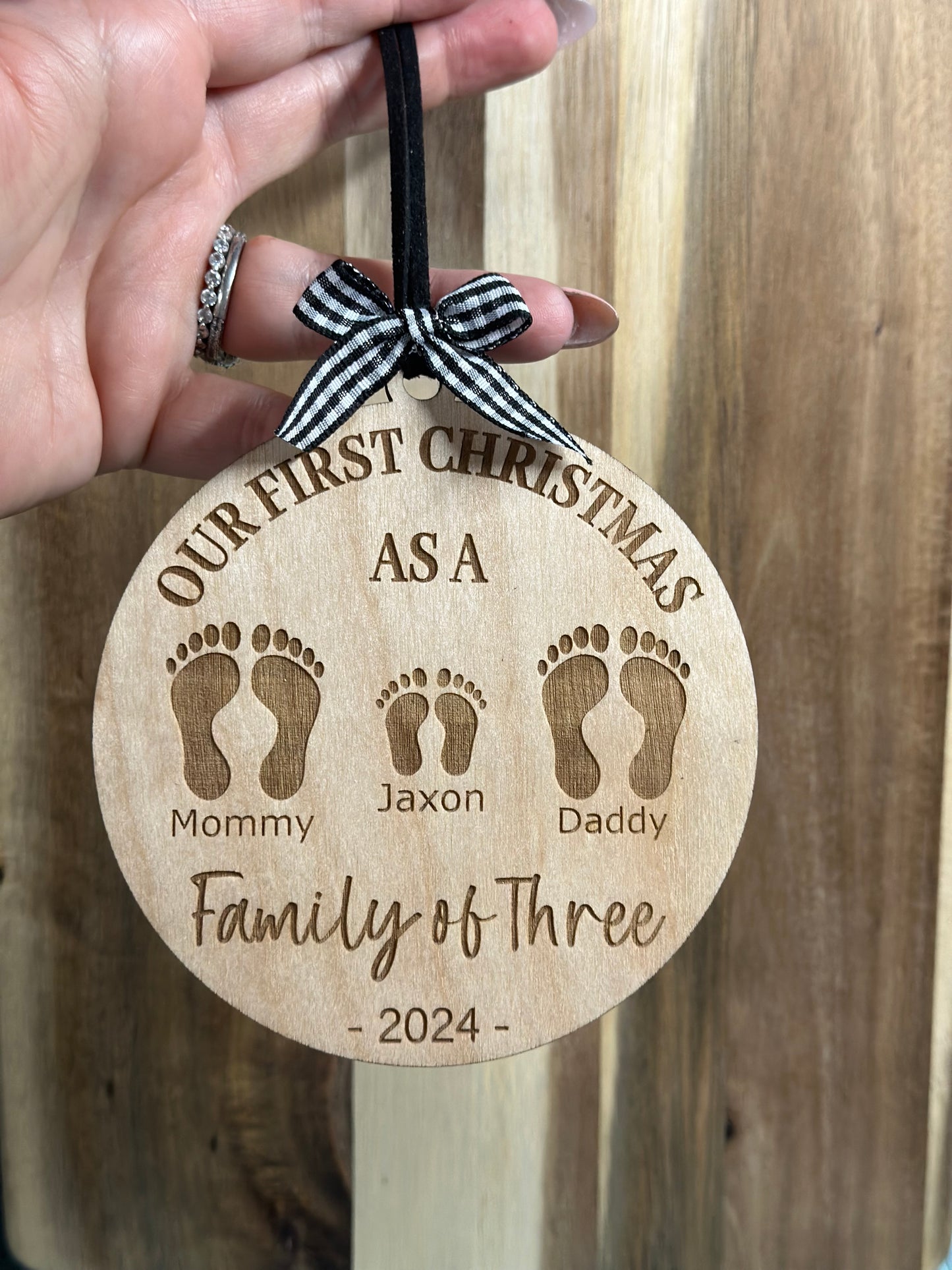 Footprint family ornament