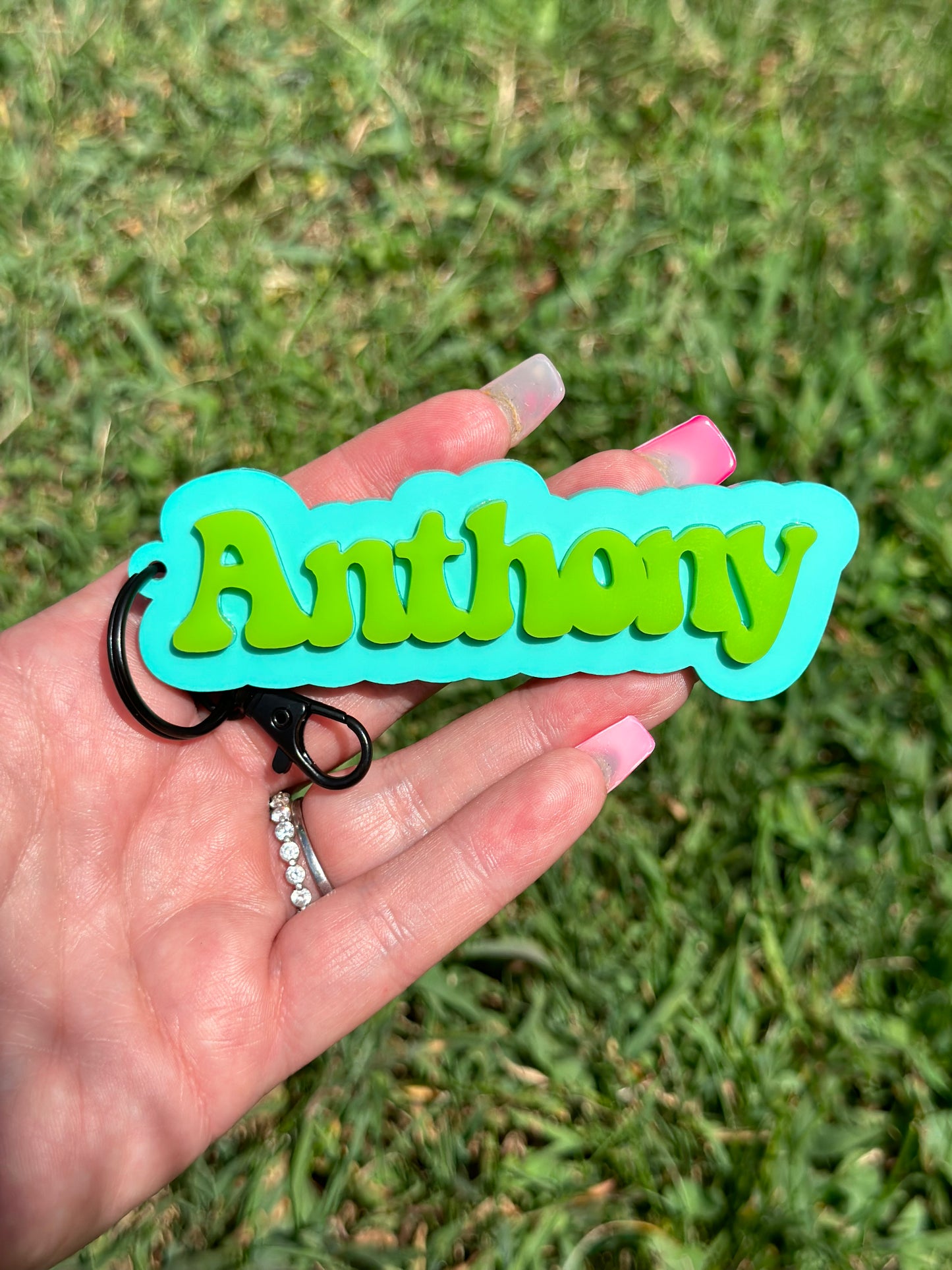 Acrylic name bag tag
