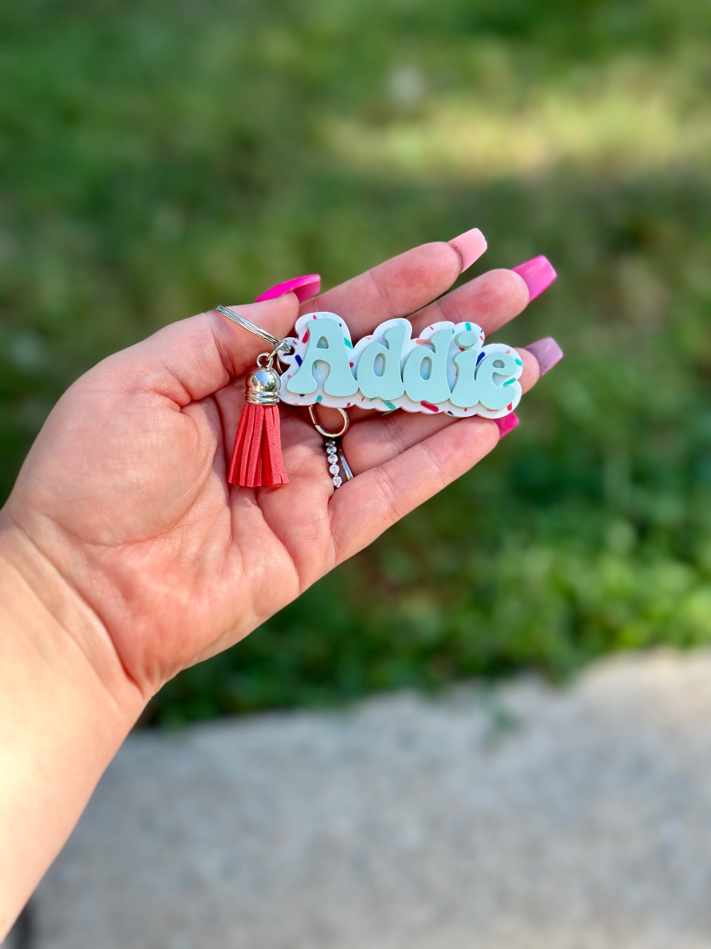 Acrylic name bag tag