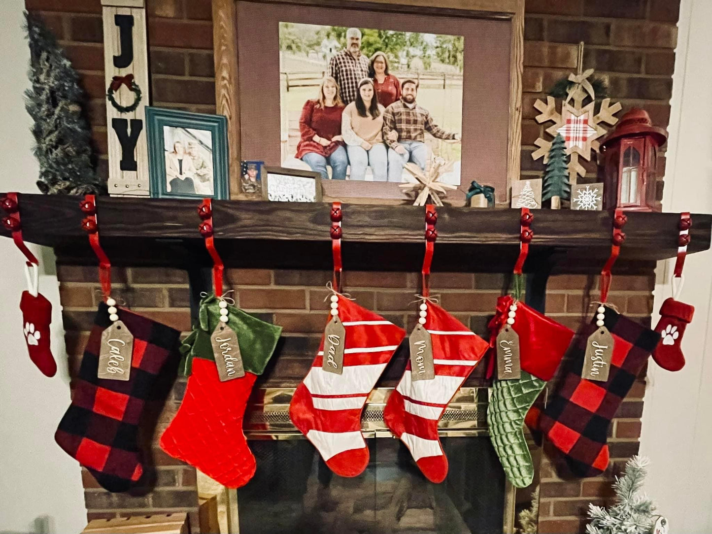 Stocking tag with beads