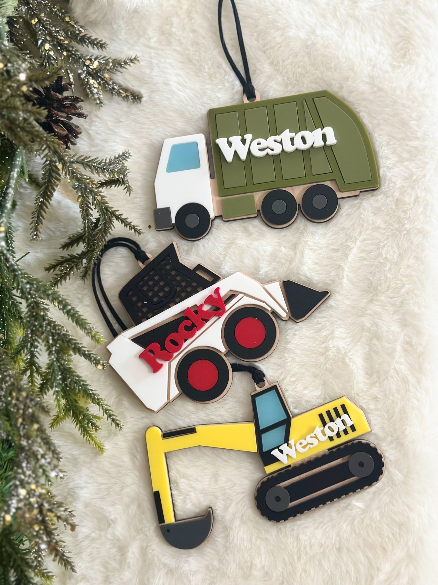 Heavy equipment ornaments