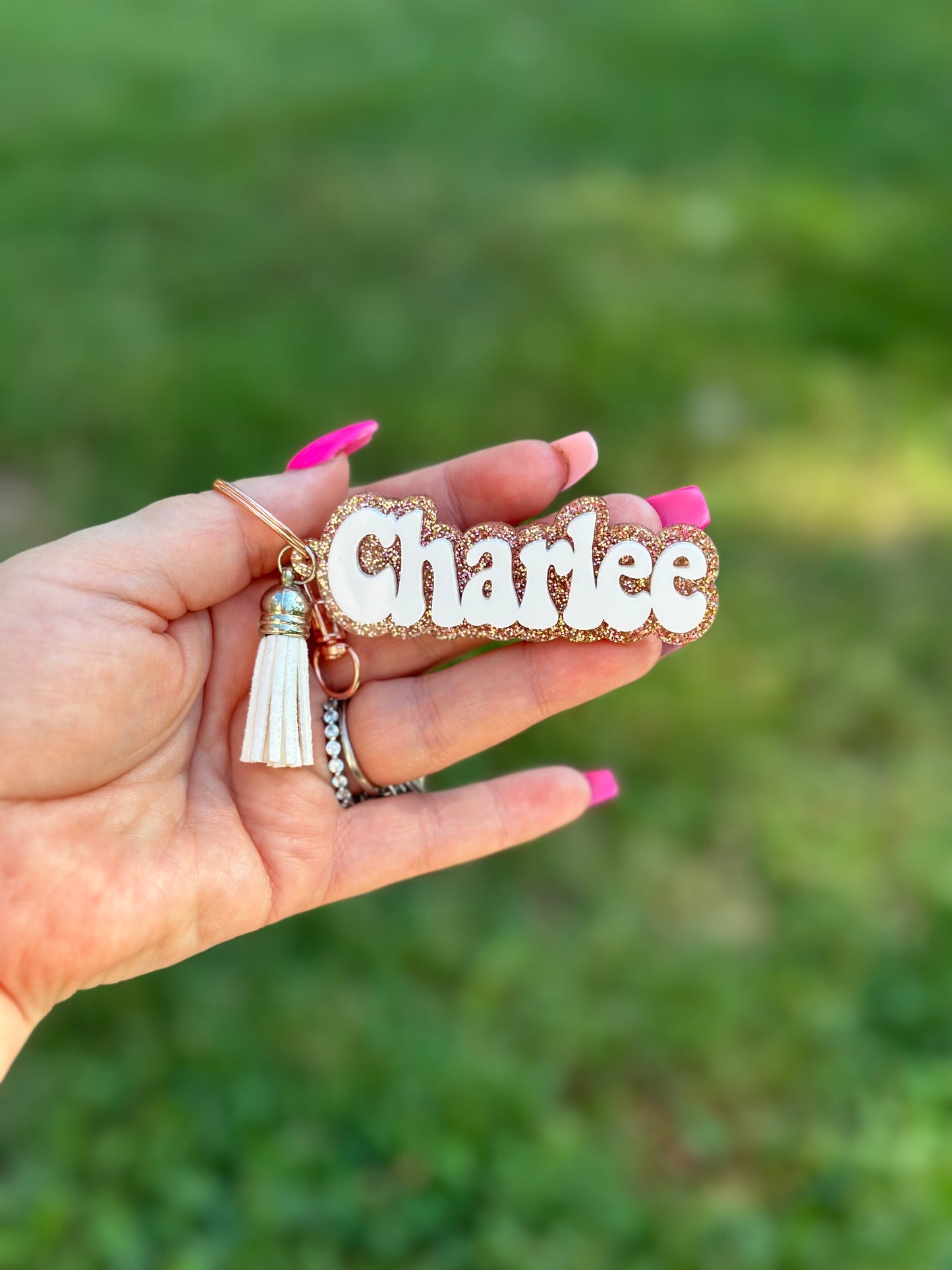 Acrylic name bag tag