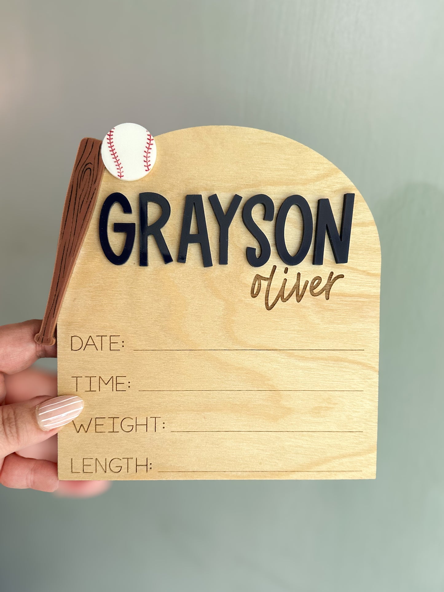 Baseball newborn stats sign