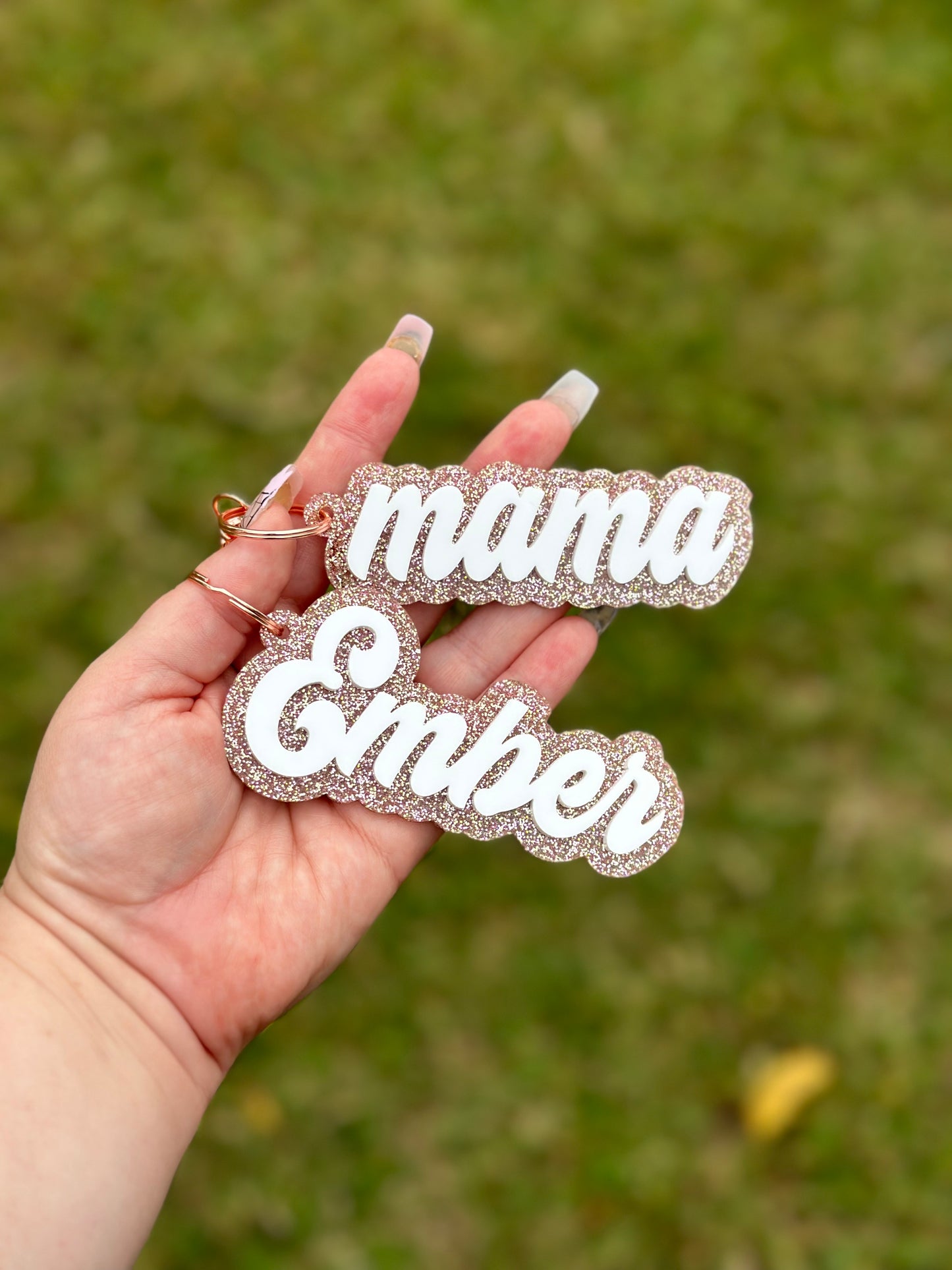 Acrylic name bag tag