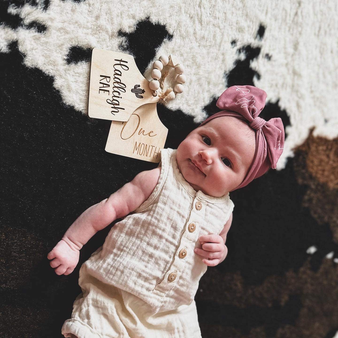 Cow tag baby milestones