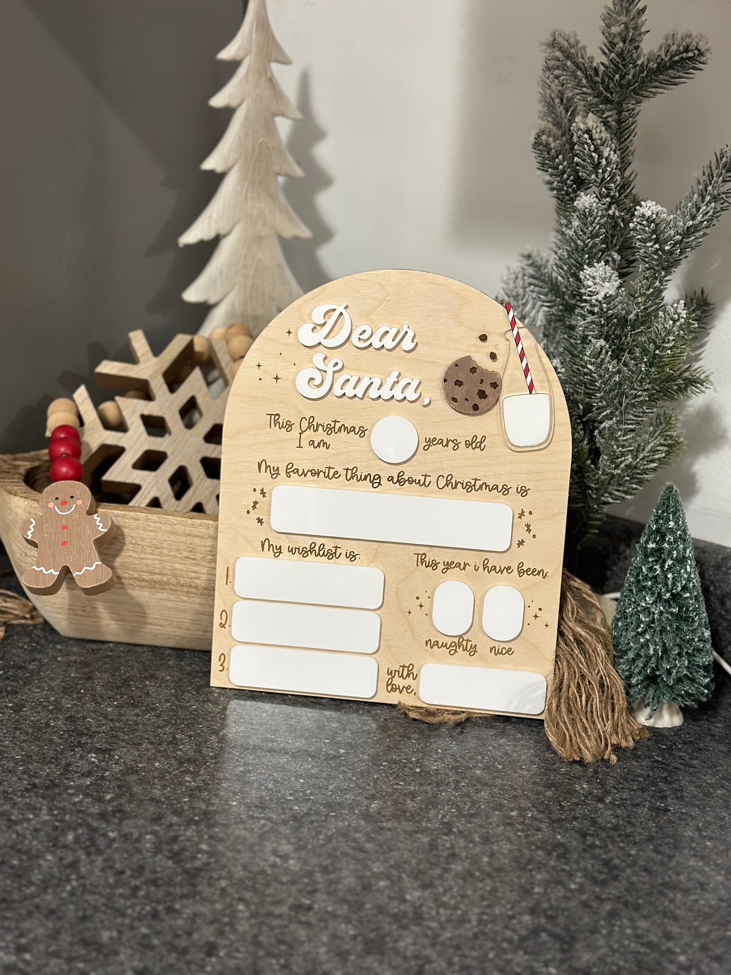 Dear Santa cookie sign