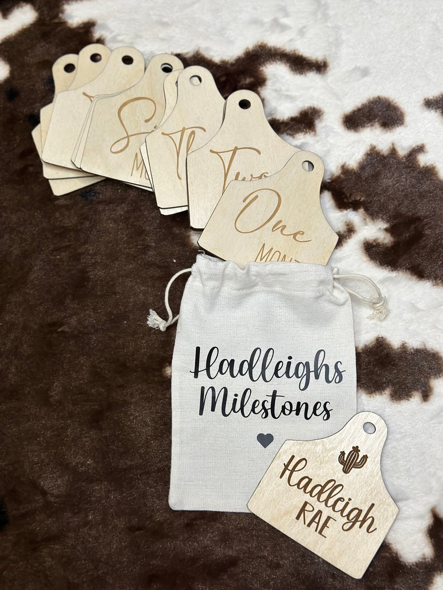 Cow tag baby milestones