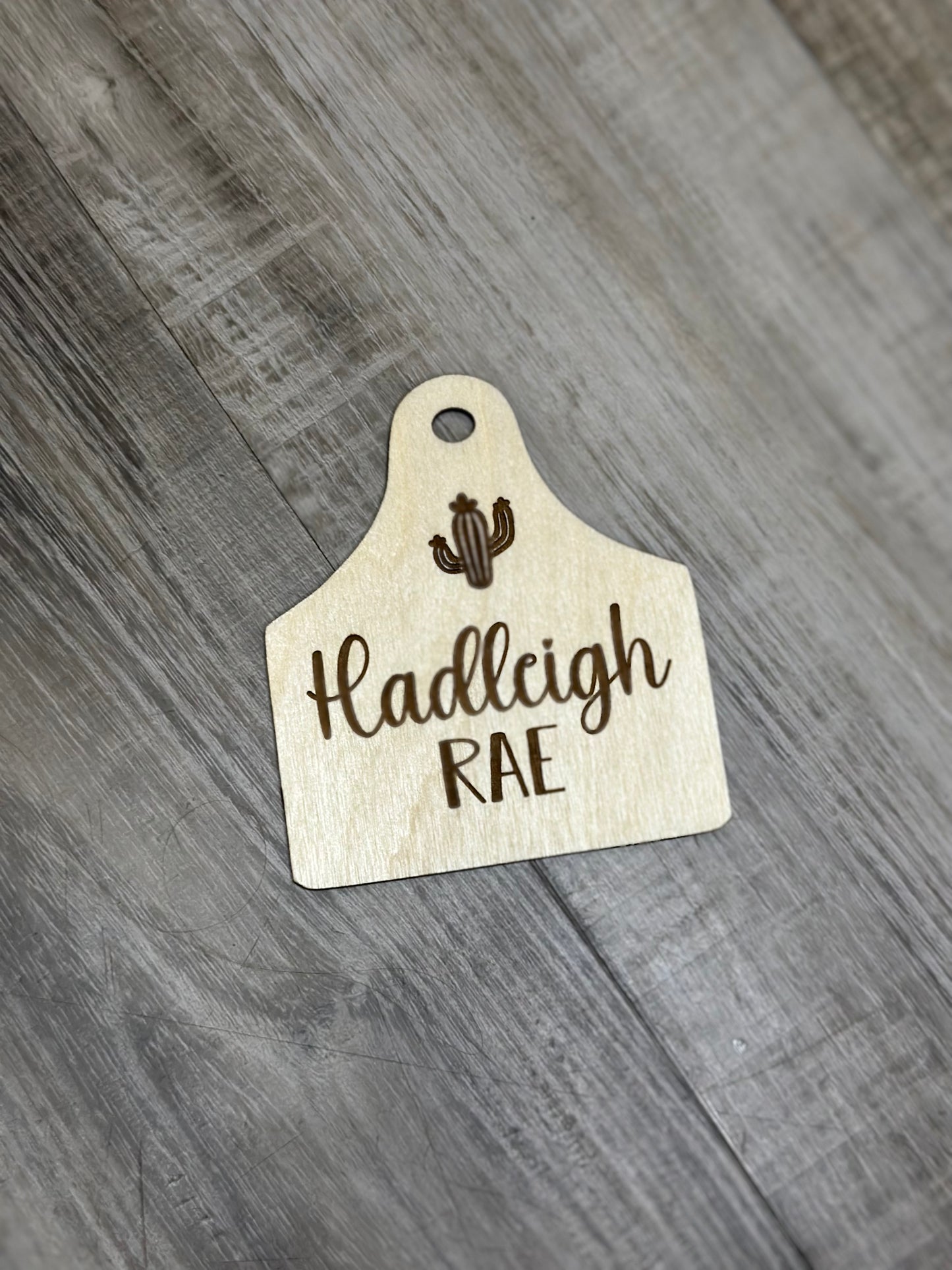 Cow tag engraved name plate