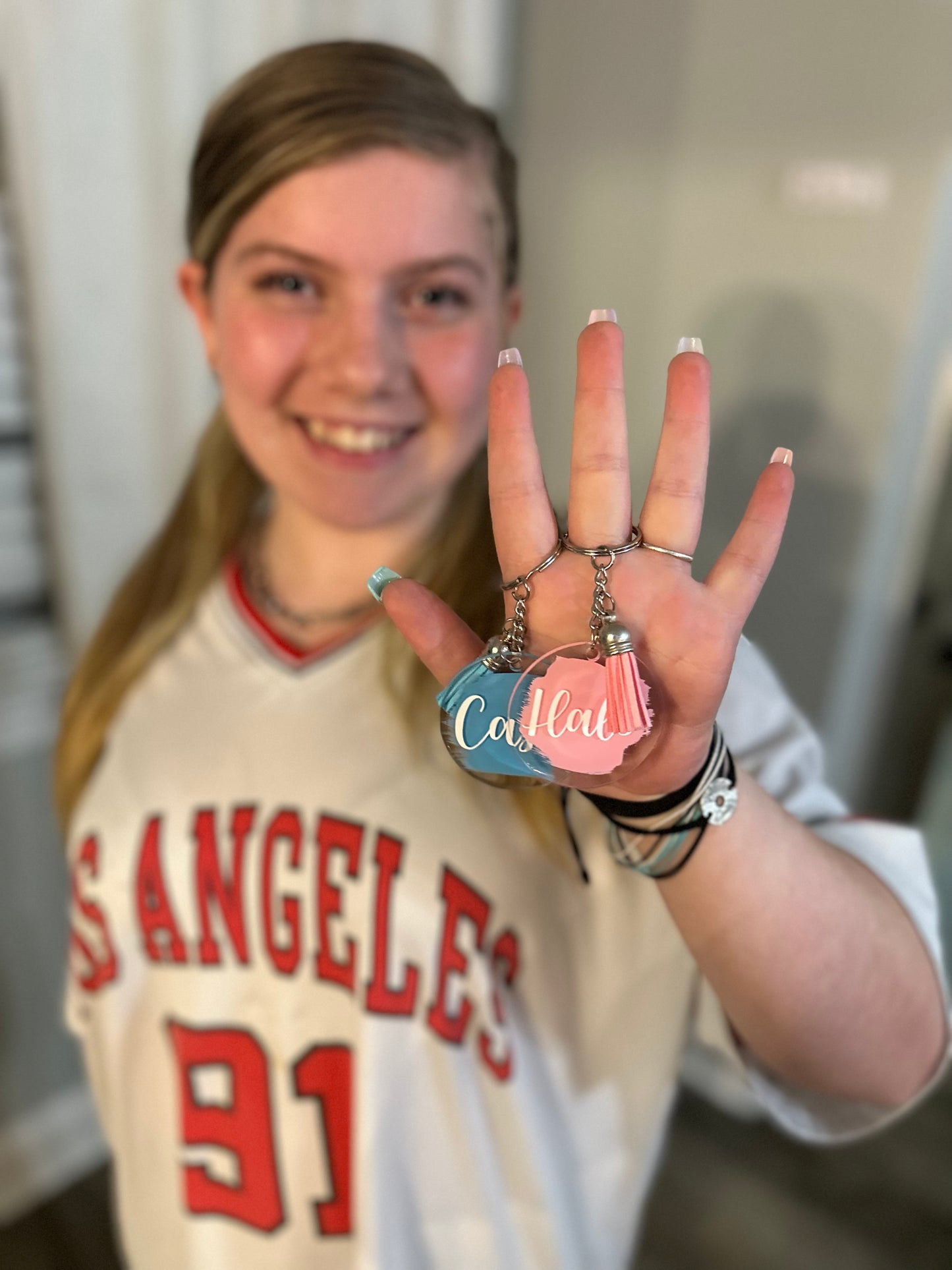 Personalized round acrylic keychains