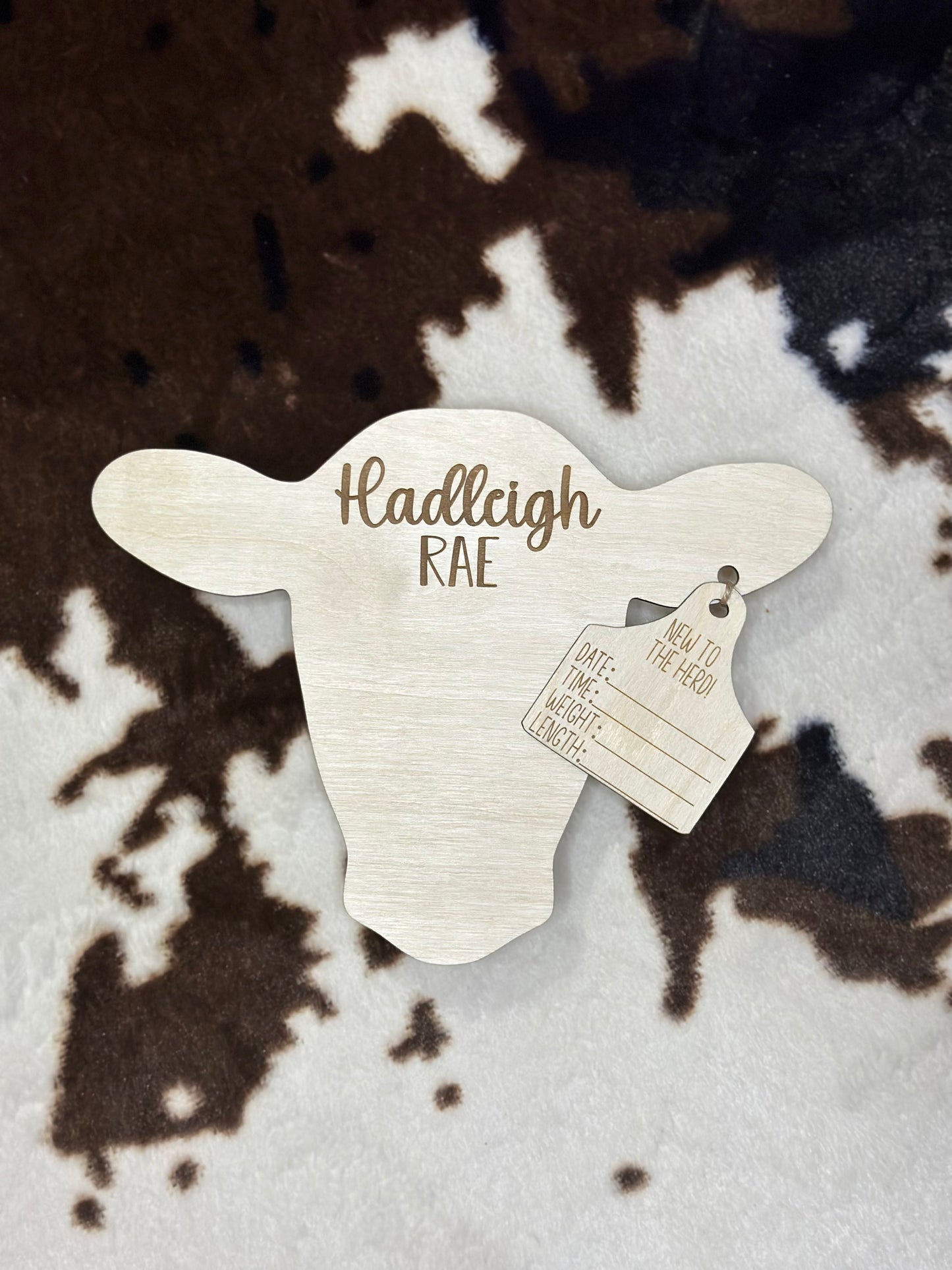 Calf footprint hospital plate with stats