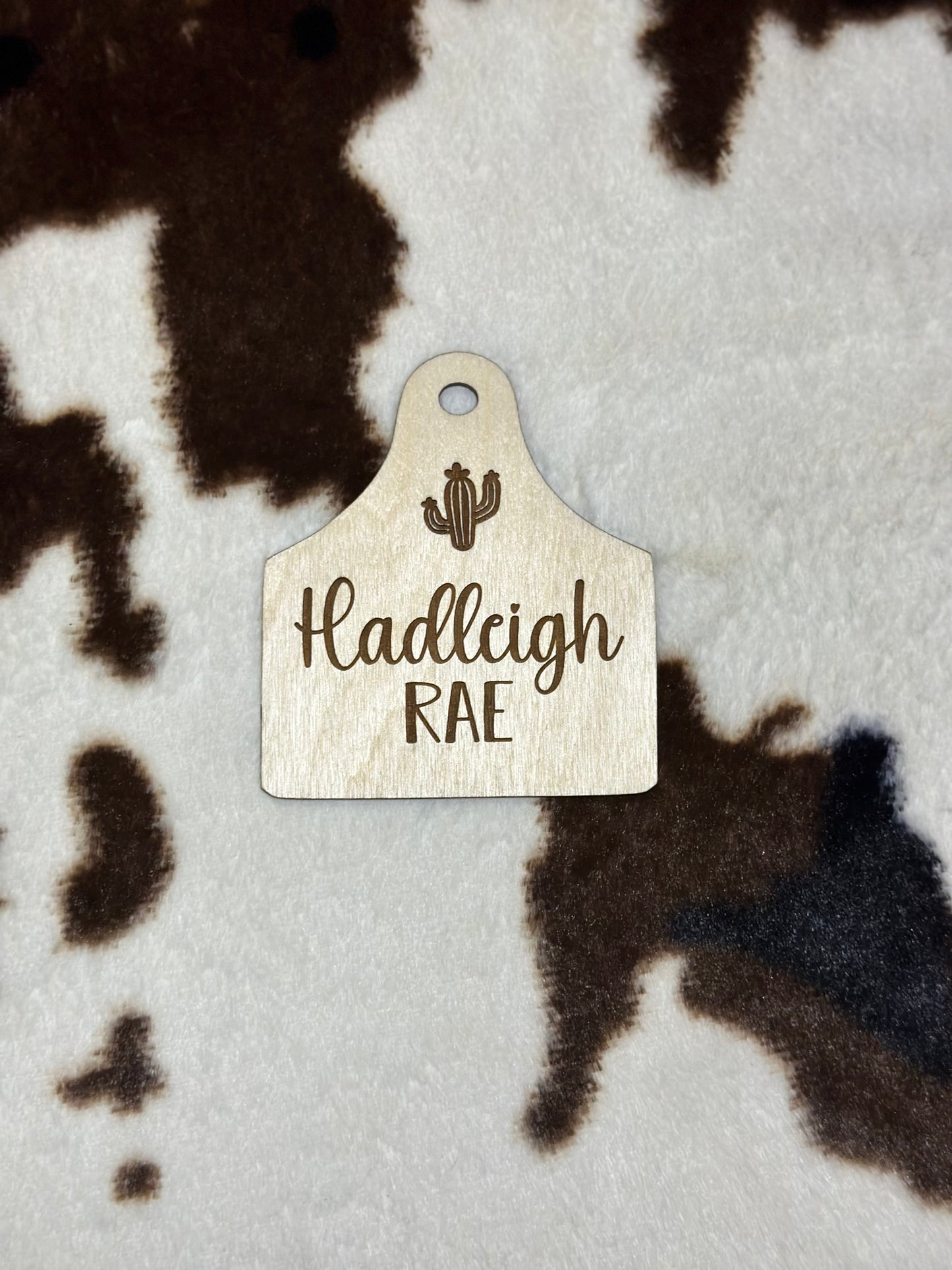 Cow tag engraved name plate