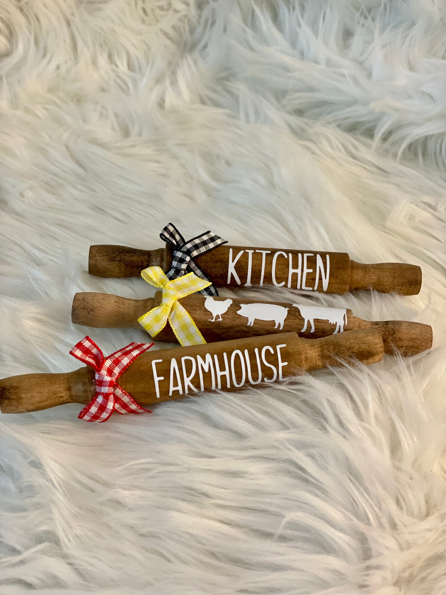 Mini tiered tray rolling pins