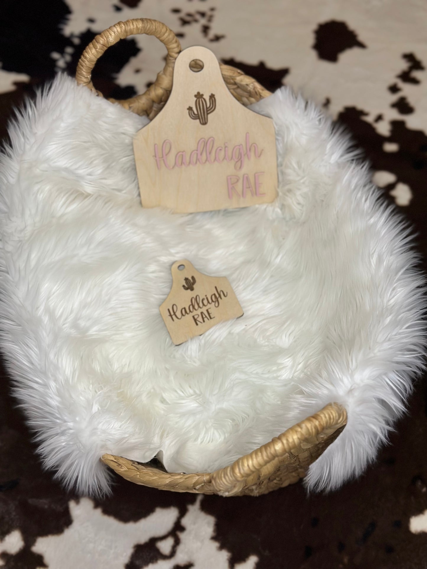 Cow tag engraved name plate